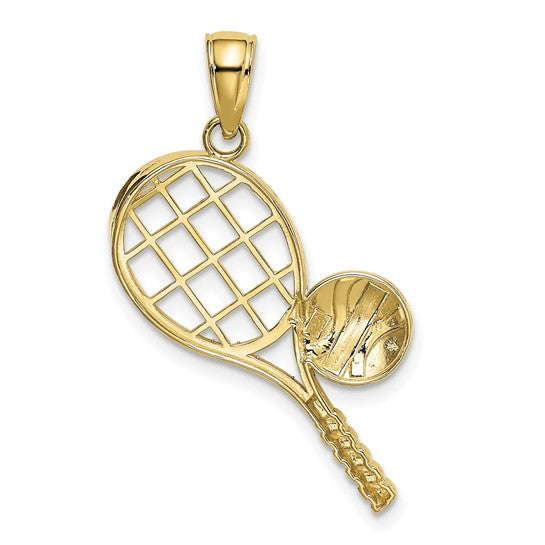 10K Yellow Gold Tennis Pendant