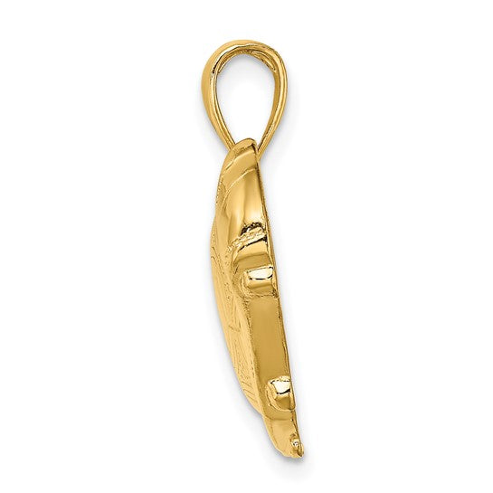 14K Yellow Gold Soccer Player Cleat Pendant
