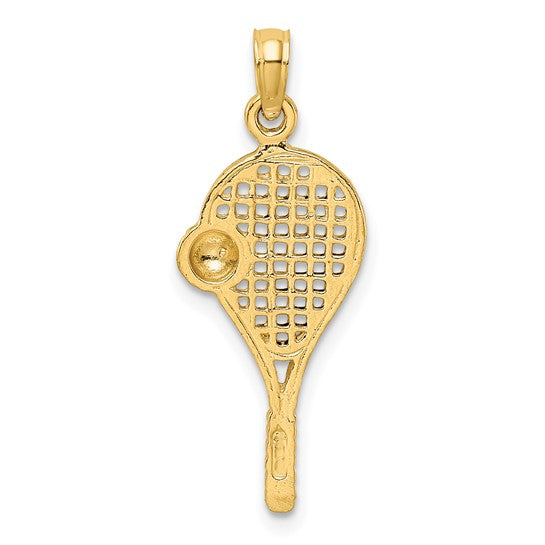 10K Yellow/White Gold Two Tone Tennis Pendant