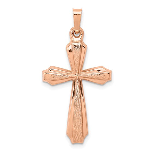14K Rose Gold White Gold Cross
