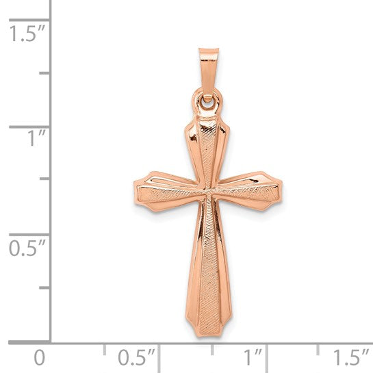 14K Rose Gold White Gold Cross