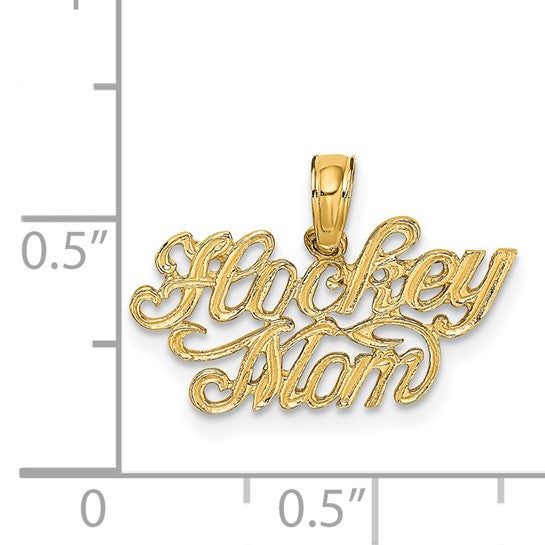 10K/14K Yellow Gold Hockey Mom Pendant