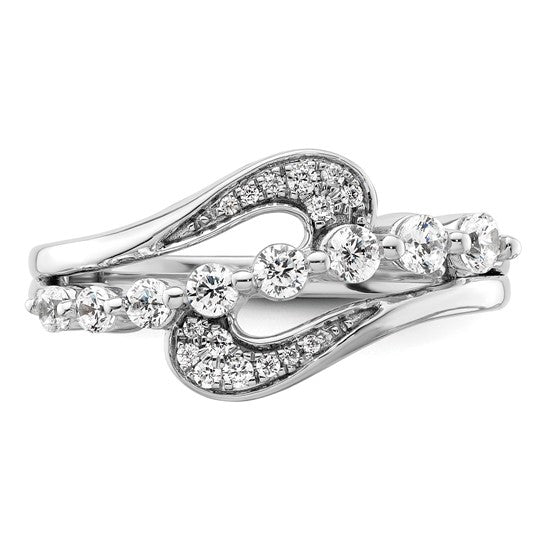 14K White Gold Lab Grown 1/2 Carat Diamond Swoosh Ring
