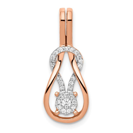14K White/Rose Gold 1/6 Carat Diamond Knot Slide