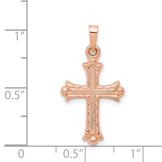 14K Rose Gold Flat Cross Pendant