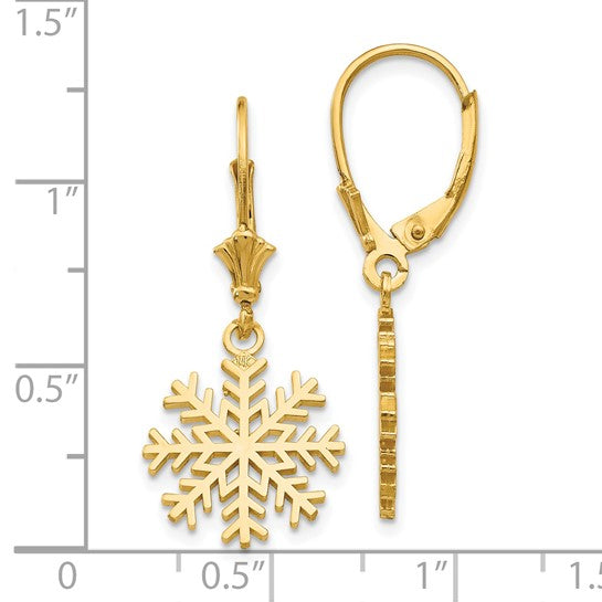 14K Yellow Gold Snowflake Pendant