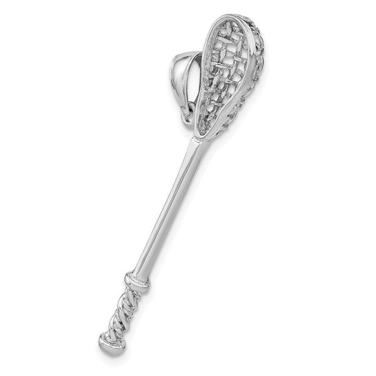 14K White Gold Lacrosse Stick Pendant