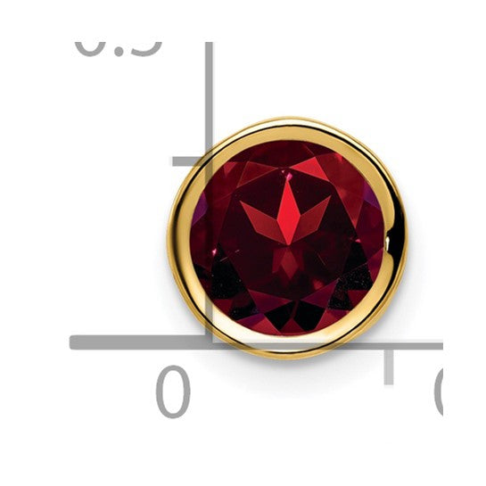 14K Yellow Gold 1.6 Carat Natural Garnet In Bezel Chain Slide