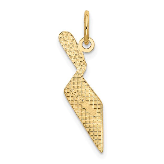 10K Yellow Gold Mason Brick Trowel Pendant
