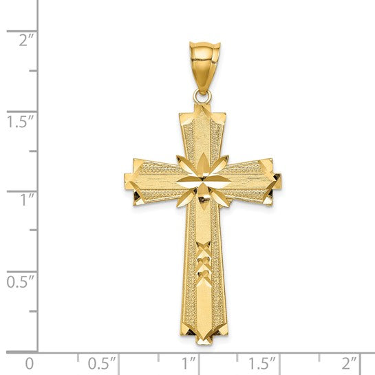 14K Gold Center Cut Cross Pendant