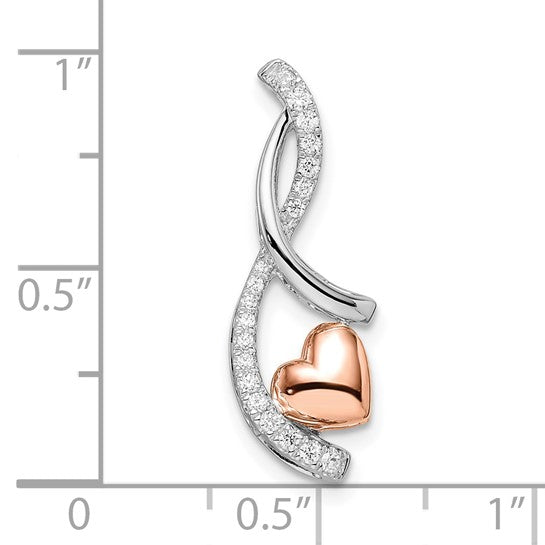 14K White/Rose Gold Heart Fling Diamond Pendant