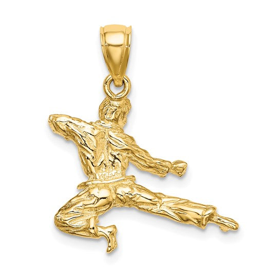 14K Yellow Gold Karate Male 3D Pendant