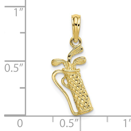 10K Yellow Gold Gold Club Bag Pendant