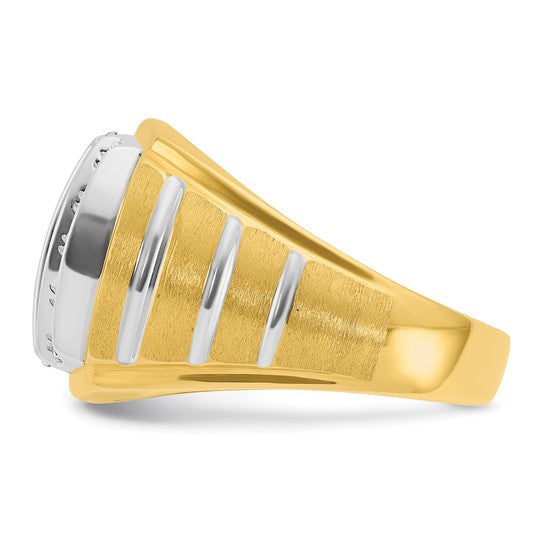 14K Yellow Gold Two Tone Lab Grown 1 Carat Diamond Ring