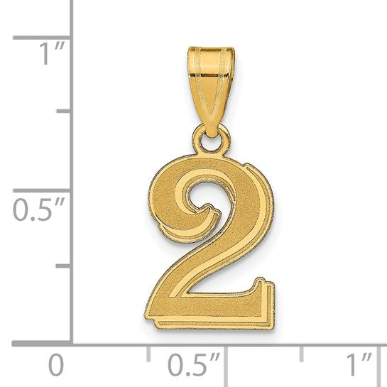 14K Yellow Gold Fancy Style Jersey Numbers 0-99