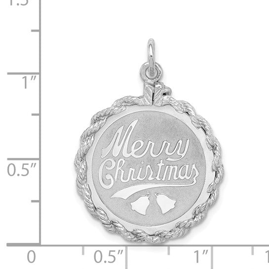 Sterling Silver Merry Christmas Disc Pendant
