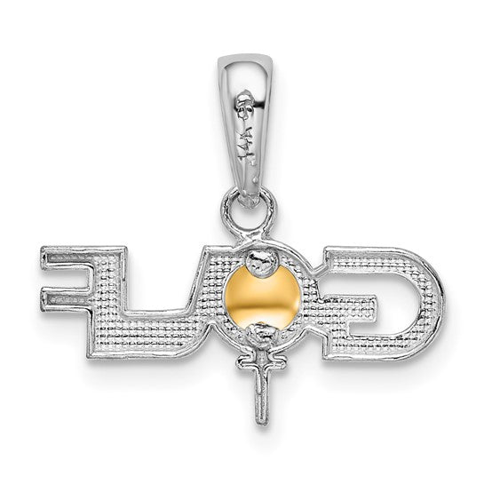 Sterling Silver 14K Gold Two Tone Gold Pendant