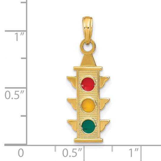 14K Yellow Gold Traffic Engineer Traffic Signal Pendant