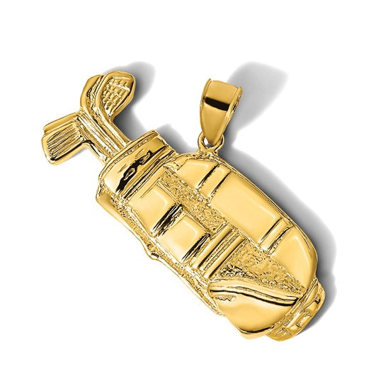 14K Yellow Gold Polished Gold Bag Pendant