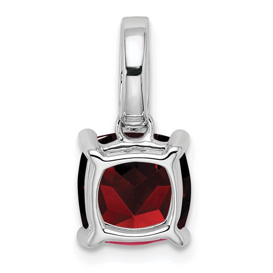14 White Gold 3 Carat Natural Garnet & Diamond Pendant
