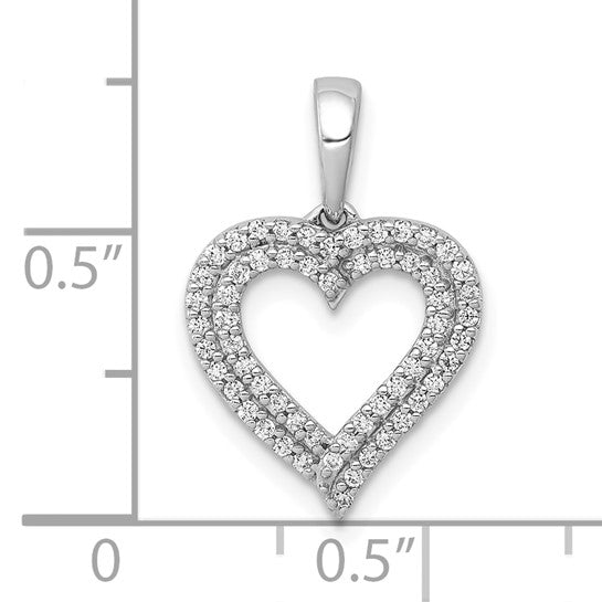 10K White Gold Double Diamond Accent 1/4 Carat Pendant