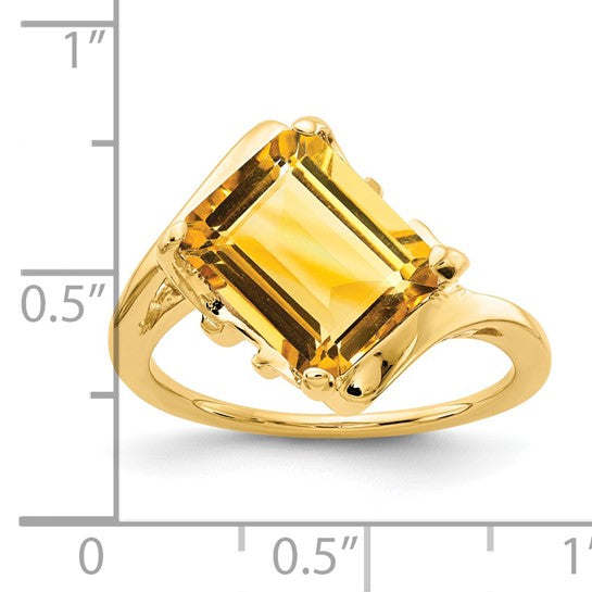 14K Yellow Gold 3 Carat Emerald Cut Ring