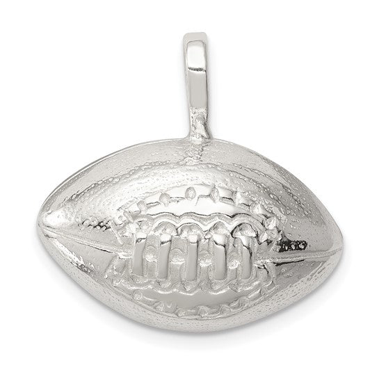 Sterling Silver Football Sports Pendant White Gold Plated