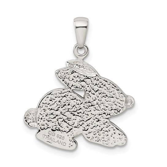 Sterling Silver Pearl & Crystal Bunny Pendant