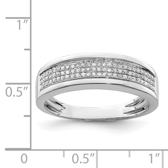 White Gold Filled Sterling Silver Diamond 1/5ct. Wedding Band Ring