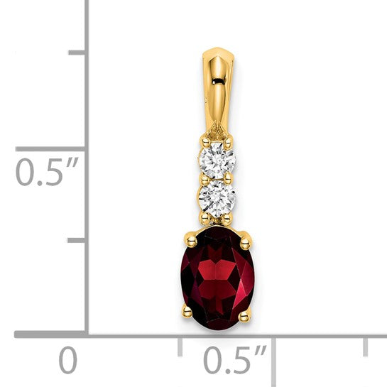 14K White/Yellow Gold Double Diamond & Granite Pendant