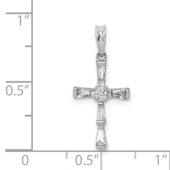 14K White Gold 1/5 Carat Diamond Flat Stone Pendant