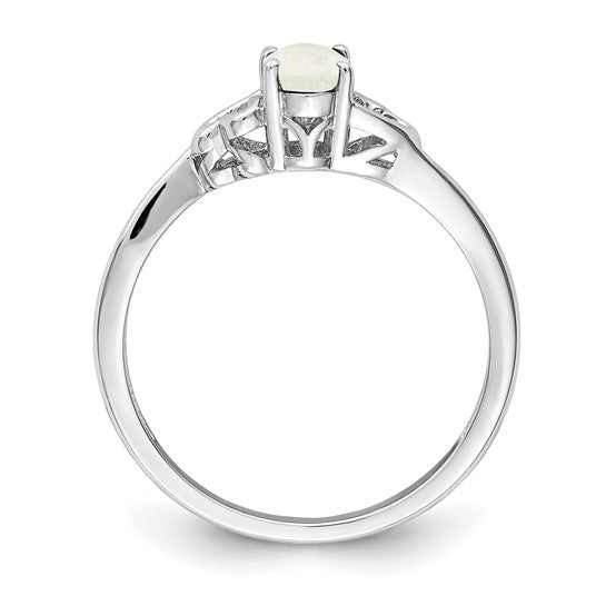 Sterling Silver October Birthstone Lab Created Opal Heart