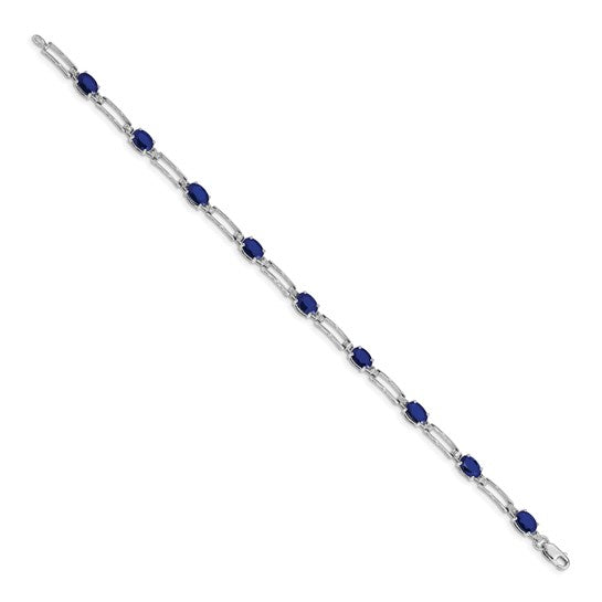 14 Yellow Gold White Gold Open Natural Sapphire & Diamond Bracelet
