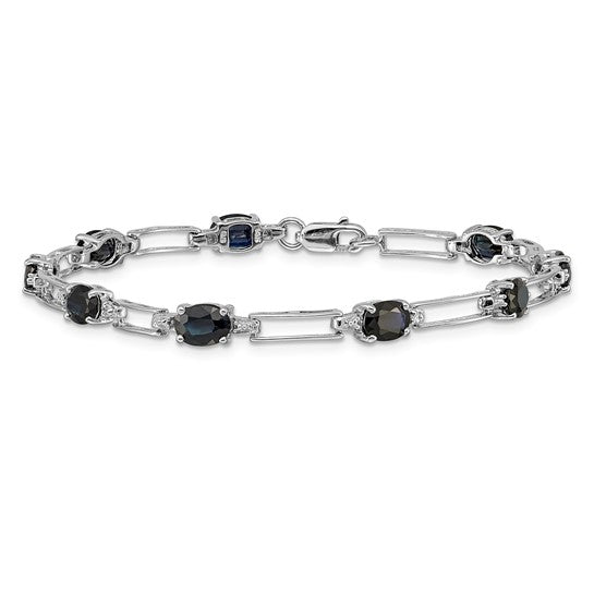 14 Yellow Gold White Gold Open Natural Sapphire & Diamond Bracelet