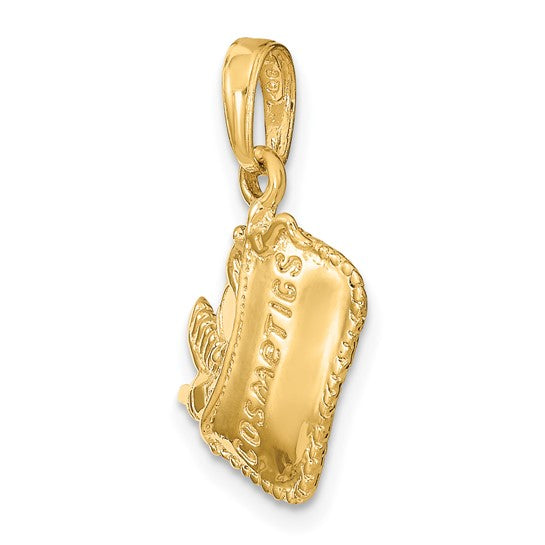 14K Yellow Gold Cosmetics 3D Purse Make Up Artist Pendant