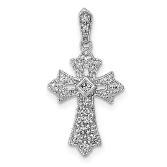 10K/14K White/Yellow Gold 1/10 Carat Diamond Cluster Pendant
