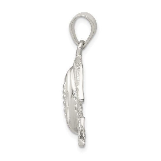 Sterling Silver Football Pendant White Gold Plated