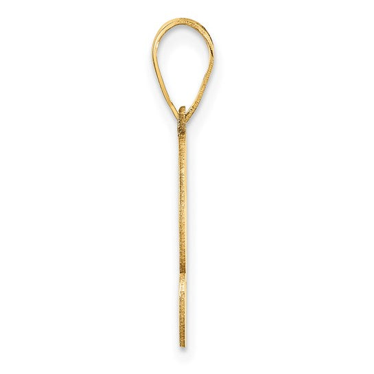 14K Yellow Gold Wave Font Style Gold Number Pendant 0-99