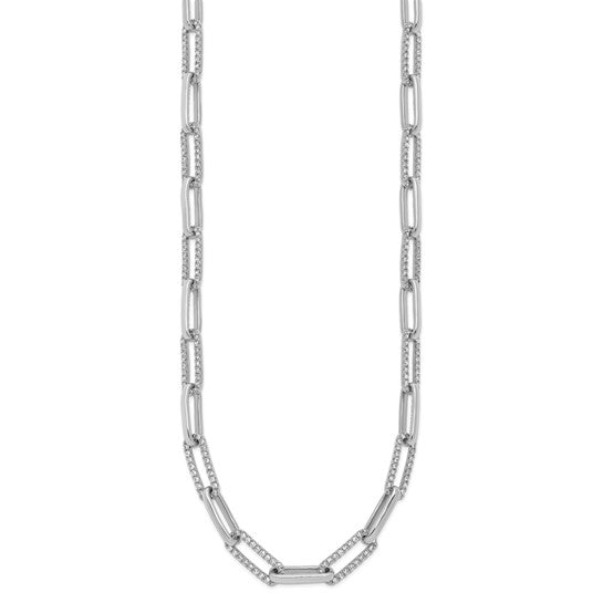 14K Yellow Gold 3.69 Carat Diamond Pave Style Paperclip Chain