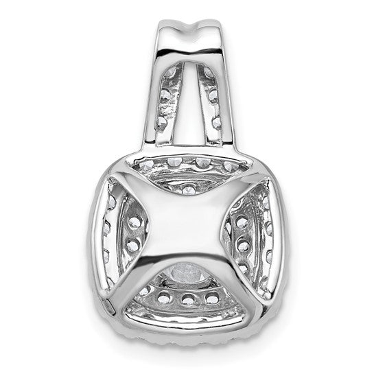 14K White Gold 1 1/2 Carat Lab Grown Diamond Double Halo Pendant