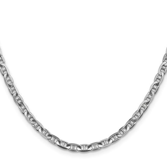 14K Concave Anchor Chain White Gold