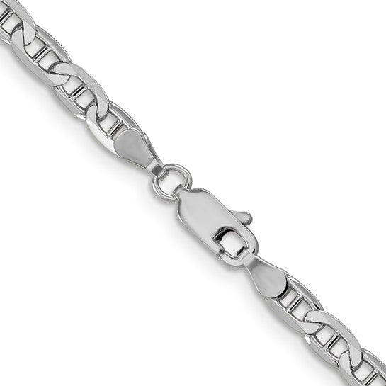 14K Concave Anchor Chain White Gold