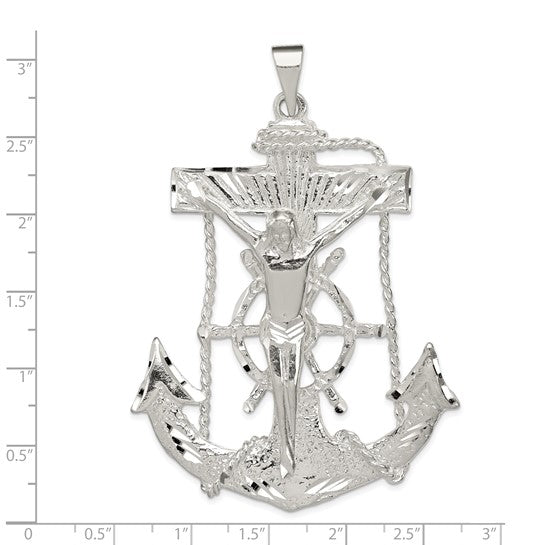 XL Anchor Cross Sterling Silver Hip Hop