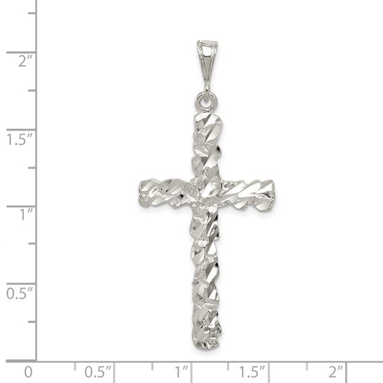 Nugget Cross Sterling Silver Pendant