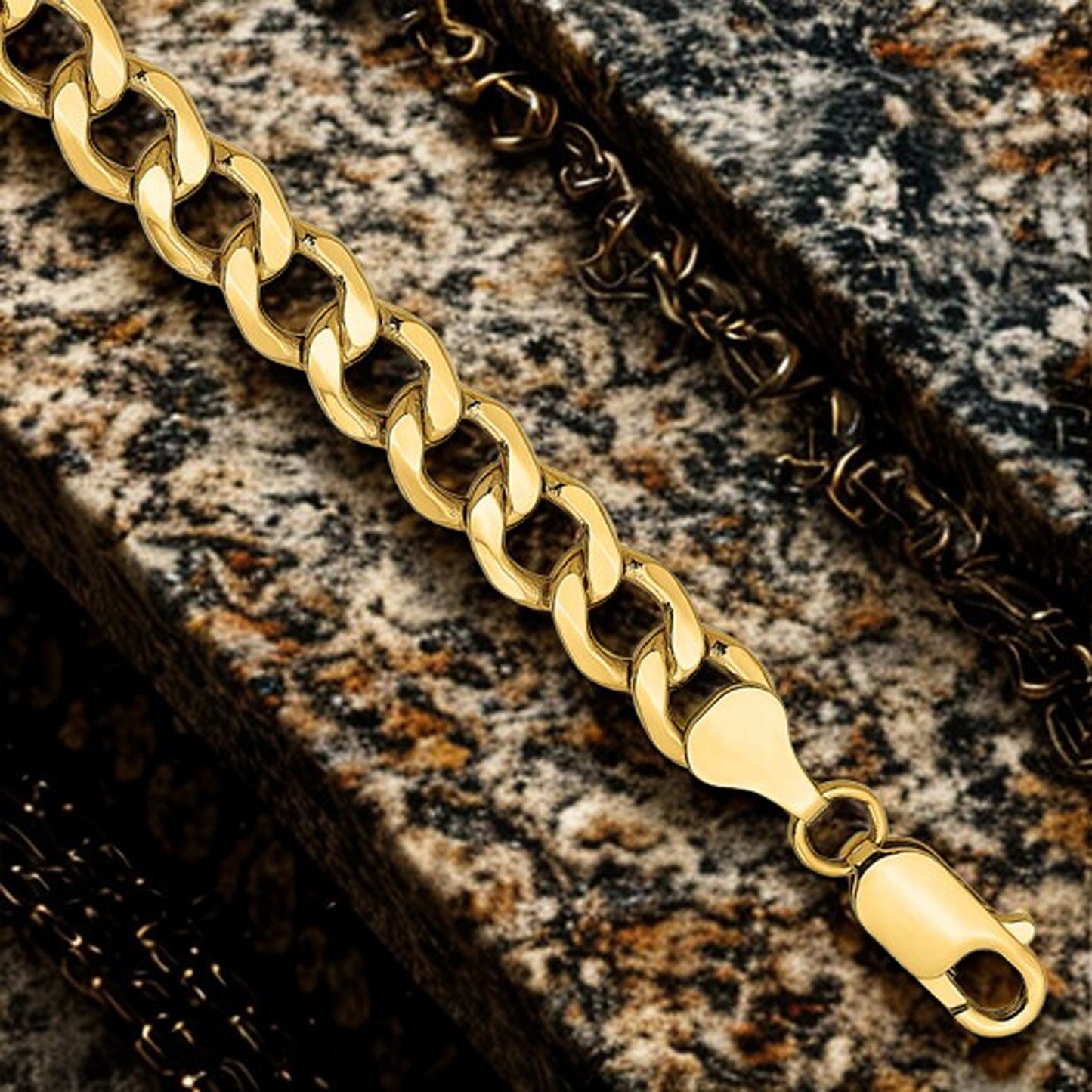 14K Semi Solid Curb Chain Yellow Gold