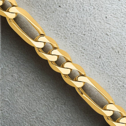 14K Flat Figaro Chain Yellow Gold