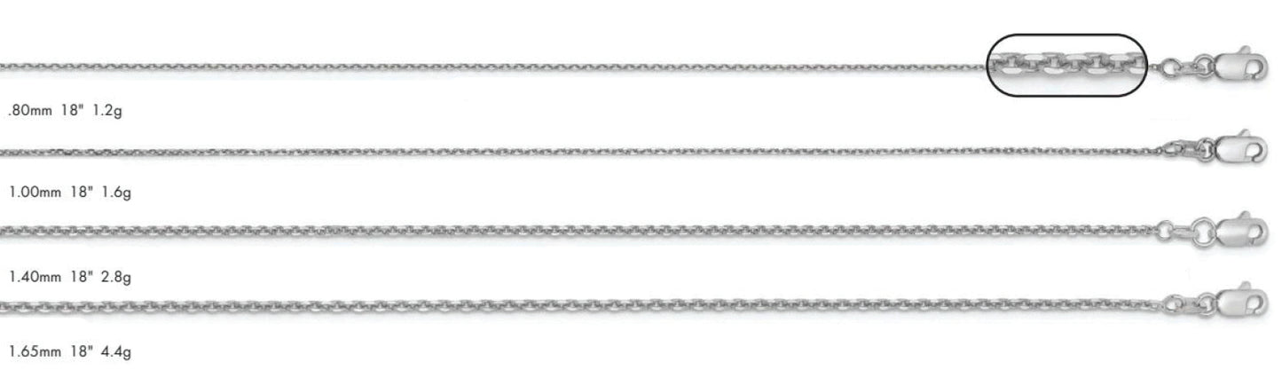 14K White Gold Forzantine Cable Chain