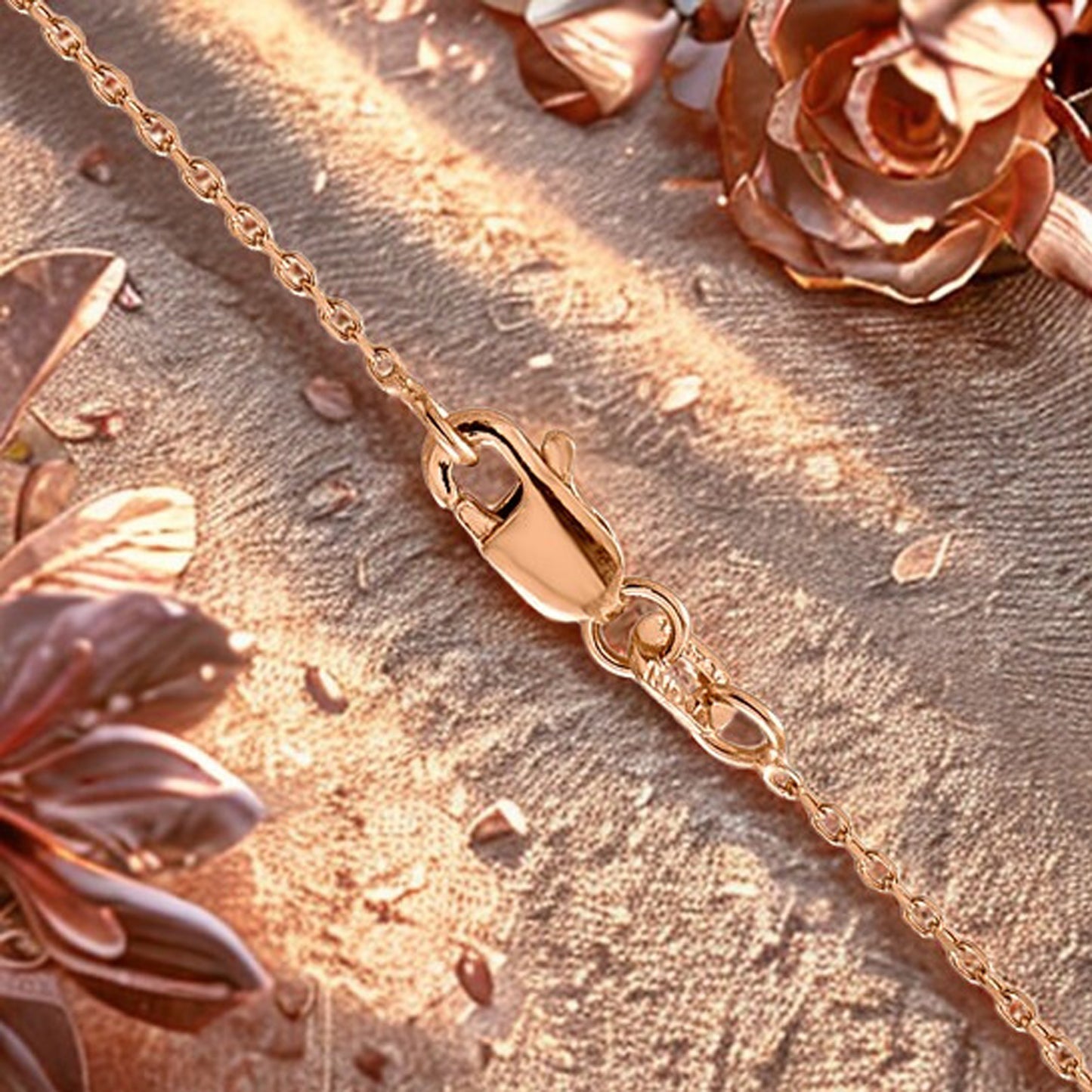 14K Rose Gold Forzantine Cable Chain