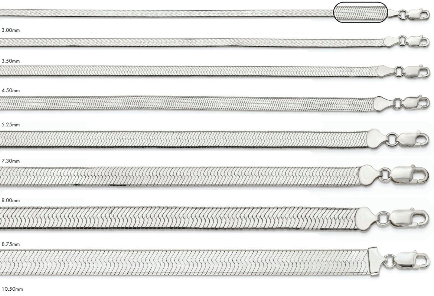 Sterling Silver Herringbone Chains