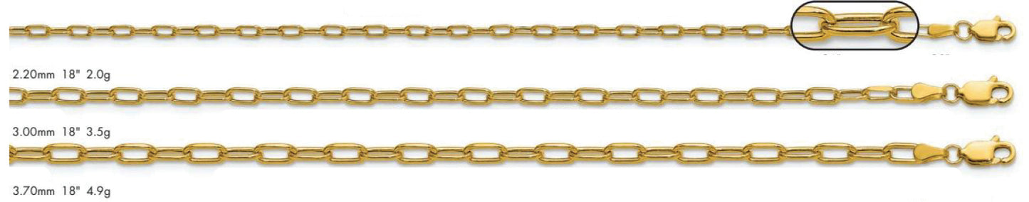 14K Paper Clip Chain Yellow Gold